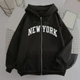 thumbnail image 4 of New York Hoodies for Women 2025 Long Sleeve Zip Up New York Hoodie with Pockets Hooded Sweatshirt Women Jacket, 4 of 6