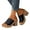 Black, variant on Women's Chunky Heeled Sandal Leather Platform Wedge Slides Arch Support Dress Slip on Pumps
