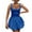 Blue, variant on Diufon Mini Dresses for Women Summer Solid Color Ruffle Hem Dress Square Neck Sleeveless Dress