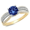 thumbnail image 2 of 1.27 ct Round Cut Simulated Tanzanite Solitaire with Accents Engagement Ring for Women in 18K Yellow/White Gold, 2 of 2