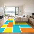 thumbnail image 3 of ODIKA 2'x3' Machine Washable Non-Slip Area Rug, Geometric Orange High Traffic Rug with Pad, Blue, 1052839, 3 of 8