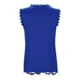 thumbnail image 5 of QYZEU Tops for Women Trendy Solid Color Loose Fit Work Blouses Square Neck Lace Jacquard Sleeveless Tank Top Breathable Comfortable Lightweight Tops Blue L, 5 of 5