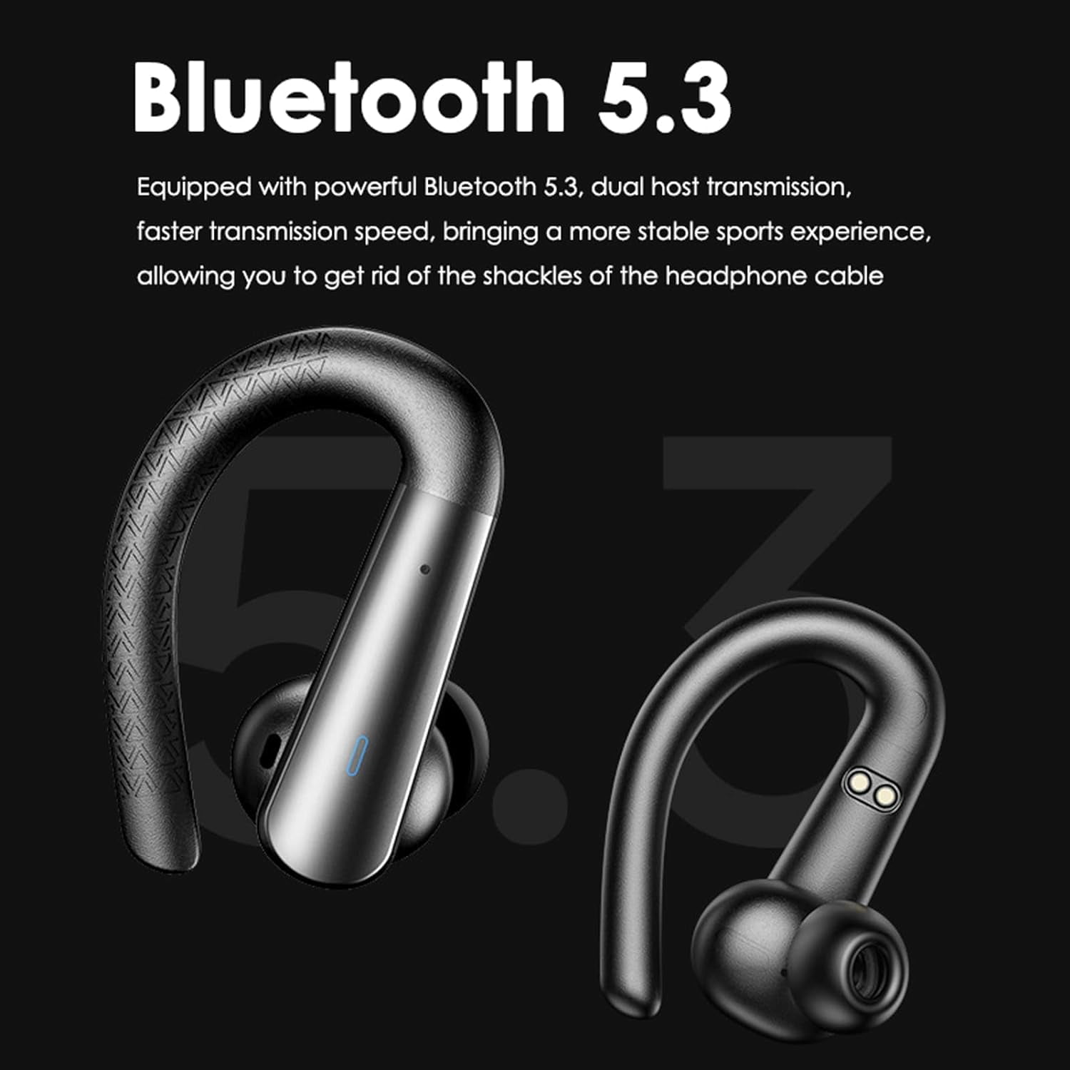 for Motorola Moto G Stylus Bluetooth Headphones with Earhooks Waterproof IPX7 Over the Ear Wireless Sports Workout Earbuds with LED Display for Gym Running Exercise Fitness with Mic