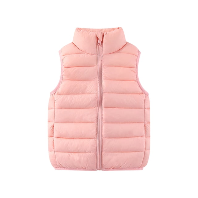 Gilet Sans Manches pour Enfants, Mélange de Polyester avec Fermeture Éclair et Poche avant, Design Col Rond, Noir, Taille 110 cm