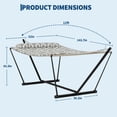 thumbnail image 2 of Memoryfield 2 Person Portable Double Hammock with Pillow and Adjustable Steel Stand, Outdoor Hammock for Patio, Garden, Beach, Backyard, Light Gray, 2 of 7
