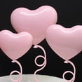 thumbnail image 3 of 2 Sets Cake Toppers Creative Shape Vibrant Color 3D Visual Effect Food Grade Love Heart Cake Toppers Birthday Party Decorations Party Supplies-Pink, 3 of 6