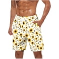 thumbnail image 3 of LIBRCLO Mens Beach Shorts Quick Dry Swim Trunks Bee Festival Prints Bathing Suits Lightweight Breathable Swimsuit Summer Board Shorts Swimwear Beige L, 3 of 5