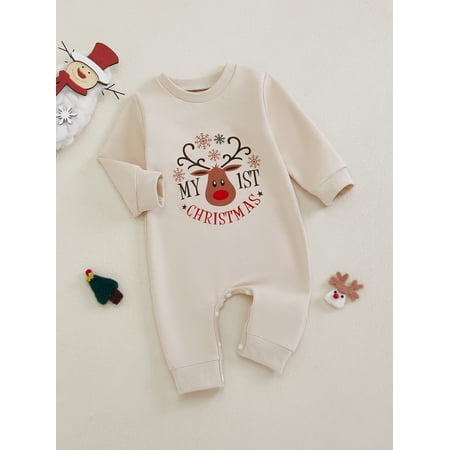 

Mama s sunshine Baby Girls Boys Sweatshirts Rompers Christmas Clothes Letter Deer Print Long Sleeve Fall Bodysuits Jumpsuits