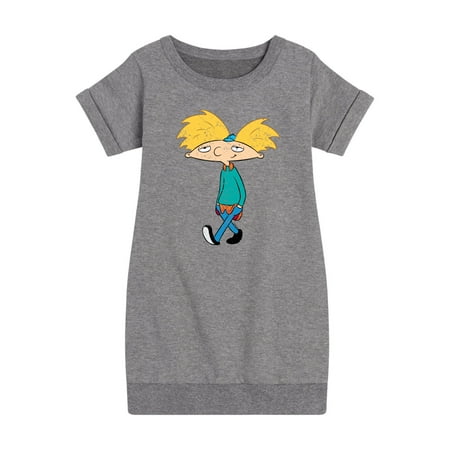 

Hey Arnold! - Distressed Arnold - Toddler And Youth Girls Fleece Dress