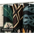 thumbnail image 3 of Long  Shower Curtain Set 72 x 78, Floral Rustic Shower Curtains 78 inch Long for Chic Elegant Bathroom Decor, Vintage Fabric Bathroom Shower Curtain with Tropical Leaves, 3 of 6