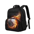 thumbnail image 2 of Aplkyhs Backpack for Students 9-18 School Bookbag Fire Baseball Lightweight Water Resistant for Teens Daily Use, 2 of 7