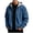 Blue, variant on Mens Corduroy Hooded Sweater Coat Long Sleeve Drawstring Multi Pocket Jackets Ribbed Knit Loose Warm Winter Streetwear Tops