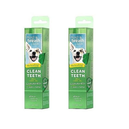 Fresh Breath Clean Teeth 2 oz Gel Oral Care for Dogs No Brushing Dental Health (2 Pack)