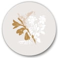 thumbnail image 2 of Designart - Design Botanique Minimaliste en Brun et Blanc - Art Mural Rond Traditionnel en Métal, 2 of 5