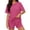 Hot Pink, variant on Utoimkio Women's Pajama Sets 2 Piece Soft Comfy Short Sleeve Top and Shorts Summer Sleepwear Round Neck Pjs Lounge Sets with Pockets Size S-XXL