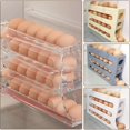 thumbnail image 4 of Tkrady Egg Holder for Fridge - Auto Rolling Fridge Egg Organizer, Space-Saving Egg Dispenser Holder, 4 Tiers Fridge Egg Rack Large Capacity Egg Dispenser for Refrigerator (Transparent), 4 of 6