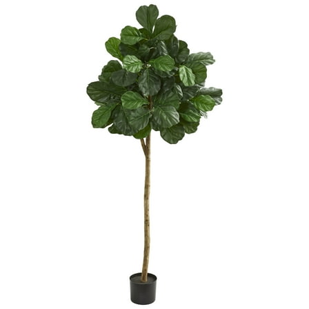 Nearly Natural 6ft. Fiddle leaf fig Artificial Tree, Green
