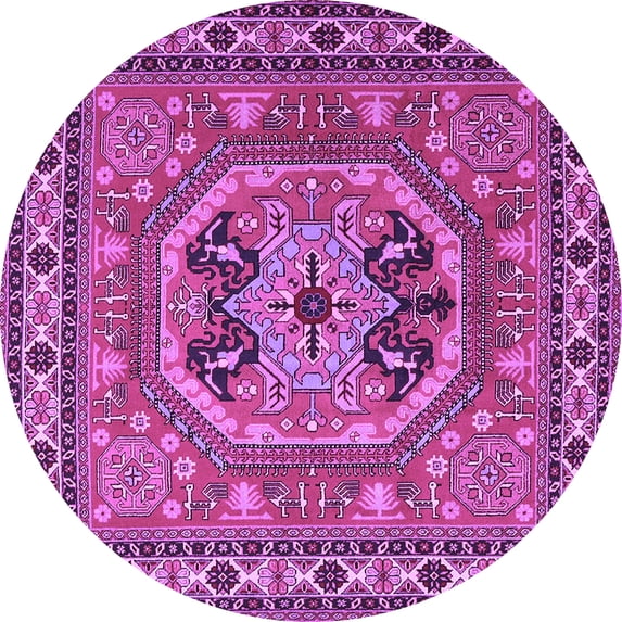 Ahgly Company Indoor Round Persian Purple Traditional Area Rugs, 6' Round