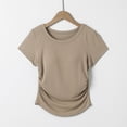 thumbnail image 2 of Tops de Manga Corta de las Mujeres Casual, Moda de Color Sólido, con la Almohadilla de Pecho Top de Pijama para las Mujeres, 2 of 5