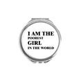 thumbnail image 1 of I Am The Poorest Girl Hand Compact Mirror Round Portable Pocket Glass, 1 of 3
