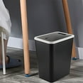 thumbnail image 5 of BinKFF 13 Liter Small Trash Can, 3.4 Gallons Bathroom Garbage Can with Lid Press-Top, Plastic Waste Basket, Garbage Bin for Dorm, Office, Bedroom, Kitchen, Living Room, 5 of 5