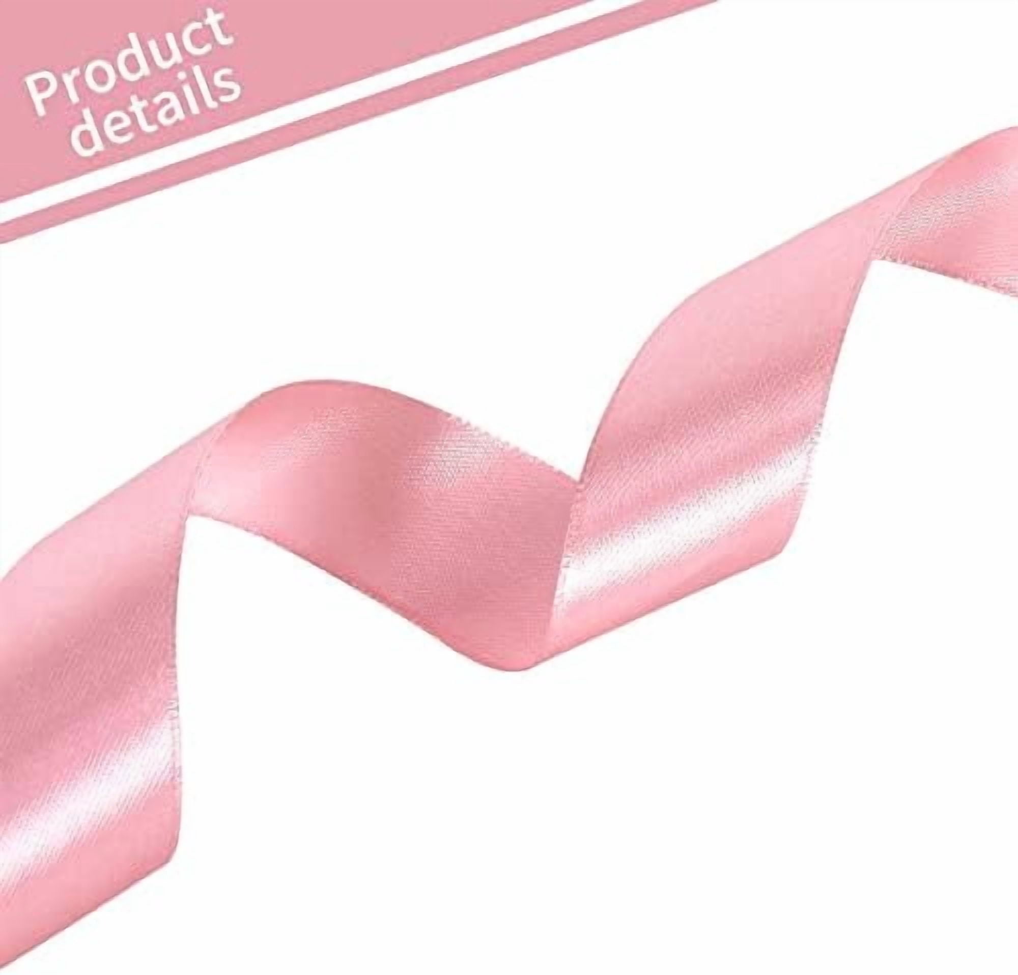 YNGLLC 1 Inch x 100yds Rose Gold Satin Ribbon, Thin Solid Color Satin Ribbon for Gift Wrapping, Crafts, Hair Bows Making, Wedding Party Decoration, Invitation Cards, Floral Bouquets, Christmas