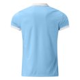 thumbnail image 5 of Sngxgn Men's Print Short Sleeve Cotton Polo T-Shirt(Sky Blue,XXXL), 5 of 5