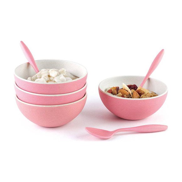 4 Small Bowls with Spoon set-Green