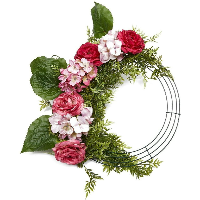 Floral Garden Round Metal Wreath Forms, 18-in.