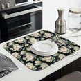 thumbnail image 4 of Microfibre Drying Mat for Kitchen Pink and White Gouache Floral Pattern Dish Drying Drainer Mat Absorbent Pioneer Drying Mat Washing Up for Glass, Plate & Cup 16inch X 18inch, 4 of 7