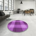 thumbnail image 3 of Ahgly Company Indoor Square Patterned Bright Neon Pink Purple Area Rugs, 7' Square, 3 of 6