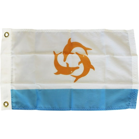 Anguilla - 12"X18" Nylon Flag (Three Dolphins)