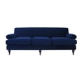 thumbnail image 4 of Maklaine Contemporary Hardwood Sofa with Metal Casters in Navy Blue, 4 of 11