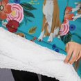 thumbnail image 3 of Oversized Wearable Blanket Hoodie,Dogs with Pioneer Flower Sherpa Blanket Hoodie with Super Pockets,Super Warm Fuzzy Pullover for Women & Men, 3 of 6
