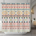 thumbnail image 3 of Multicoloured Boho Shower Curtain Bohemian Stripes Texture Pattern Shower Curtains for Bathroom Home Bathtubs Hotel Decors Fabric Waterproof Fabric Shower Curtain with Hooks 72x72 Inches, 3 of 6