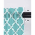 thumbnail image 6 of Quatrefoil Moroccan Pattern Curtains 54 Inch Length, Sheer Curtains for Bedroom Living Room Window Geometric Aqua Morocco Rod Pocket Voile Drapes Kitchen Curtains Small Half Window 52"x54" 2 Panels, 6 of 7