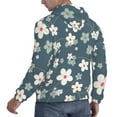thumbnail image 3 of Bingfone Blue Flower Men'S Drawstring Hoodie Long Sleeve Pocket Sweatshirts-X-Large, 3 of 9