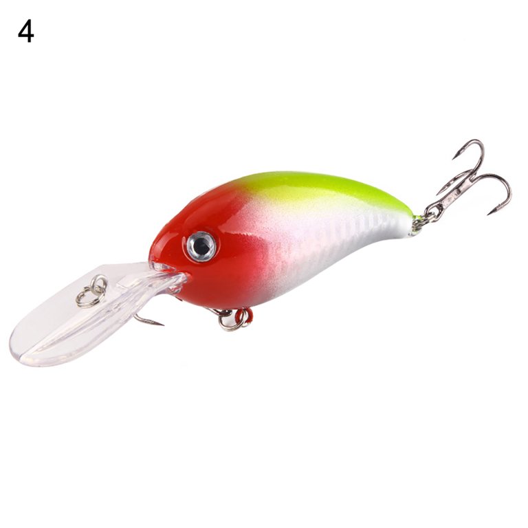 Kaesi 1Pc Crank 3D Eyes Fishing Lure Hard Bait Bass Crankbait Sharp Fish  Hook Tackle Style 12 