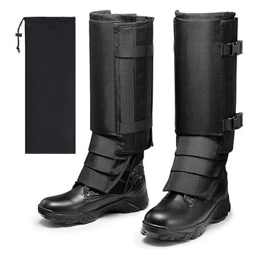 ABIDE Snake Gaiters for Hunting, Snake Guards for Men & Women, Adjustable Snake Proof Gaiter Leggings, Snake Bite Protection for Lower Legs, Black