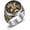 Silver&Gold, variant on Intricate St. George Slaying the Dragon Design Ring Epic & Mythical Knots Style Titanium Steel Exquisite Medieval Knight Legend Jewelry