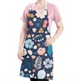 thumbnail image 5 of Pioneer Flower Floral Print Pattern Apron-Garden Aprons for Women with Pockets-Cotton Linen Waterproof Kitchen Cooking Gardening Aprons Adjustable for Kitchen,Cooking,BBQ and Salon 33x27 Inch, 5 of 7