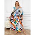 thumbnail image 6 of Edolynsa Kaftan Cover up Dresses for Women Long Caftan Loungewear Beachwear Summer Resort Outfits Casual Night Gown, 6 of 8