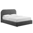 thumbnail image 2 of Keynote Upholstered Fabric Curved King Platform Bed in Heathered Weave Slate, 2 of 9