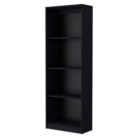 71 in. Bookcase with Two Doors, Black - Set of 2