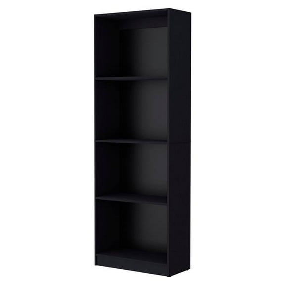 71 in. Bookcase with Two Doors, Black - Set of 2