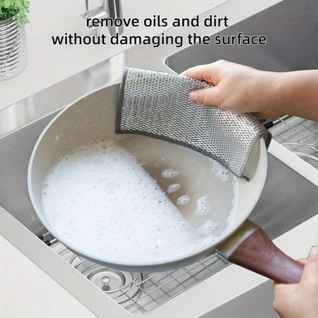 10pcs Wire Mesh Dishwashing Cloth Non-Stick Oil Grid Cleaning Cloth for Kitchen – Dish/Pot/Sink/Stove/Range Hood Stain & Dirt Removal Cleaning Supplies
