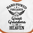 thumbnail image 4 of Inktastic Handpicked for Earth by My Great Grandma in Heaven Boys or Girls Baby Bib, 4 of 4
