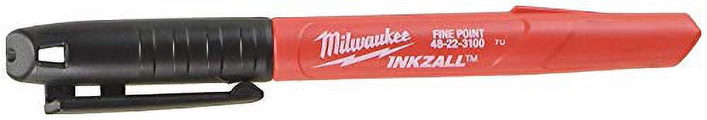 Milwaukee 48-22-3100 Inkzall Jobsite Fine Point Black Permanent Marker Pack of 24