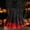Red #088, variant on Women's Halloween Dress Skeleton Hepburn Long Sleeve Fall Tea Length Dress Candy Cocktail V-Neck Classic Swing Dress with Belt L