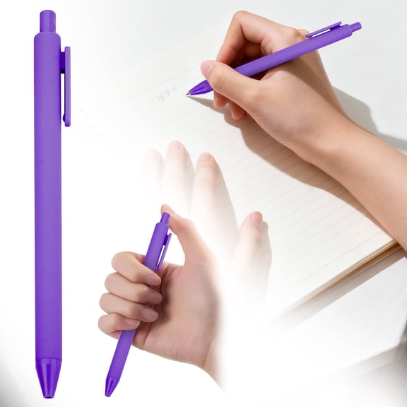 Retractable Ballpoint Pen, 1 Pc Medium Point 1.0mm Black Ink Pen, Smooth Ink Rollerball Pen, Comfortable Writing Pen for Exam Prep, Journaling, Note-Taking and Daily General Use, Violet